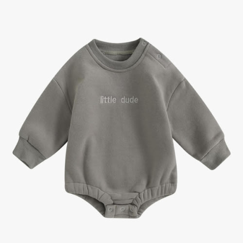 VISGOGO Newborn Infant Baby Boy Girls Oversized Romper Little Dude Sweater Onesie Coming Home Outfit Neutral Clothes