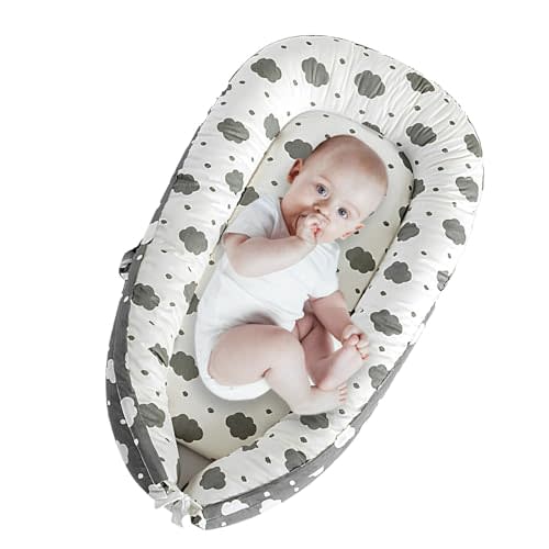 AMAWMW Baby Lounger for Newborn Infant Baby Nest Sleeper for 0-12 Months Portable Adjustable Washable Lounger Cover for Co Sleeping Removable Lounger Pillow Floor Seat for Travel Essentials