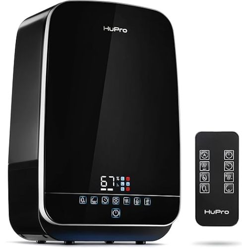 Bedroom Humidifier 5.5L Large Room Warm Cool Mist LED Remote Whisper Quiet Baby Nursery Timer 40H Runtime