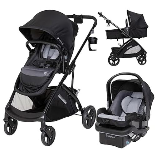Baby Trend Passport® Switch 6-in-1 Modular Stroller Travel System with EZ-Lift™ Plus Infant Car Seat, Dash Black