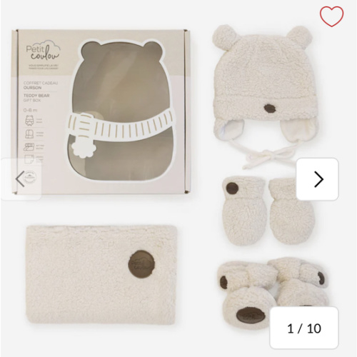 Coffret cadeau Ourson Sherpa pour bébé (4 accessoires)
