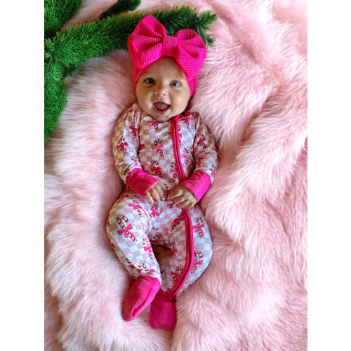 2-Way Convertible Zip Romper, Cotton Candy Candy Cane