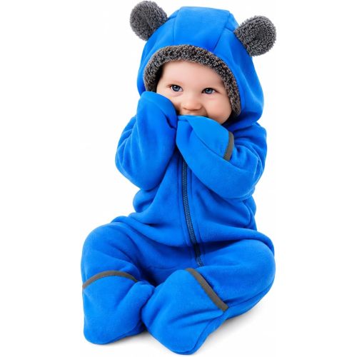Cuddle Club Fleece Baby Bunting Bodysuit Hoodie, Newborn - 5T
