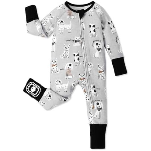 PATPAT Organic Cotton Baby Footie Pajamas with Two-Way Zipper & Mittens