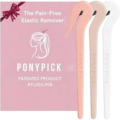 THE PONY PICK Hair Elastic Rubber Bands Cutter Tool Easy To Use, Pain Free, No Hair Damage Ponytail Cutter Tool for Kids & Toddlers (3 Picks)