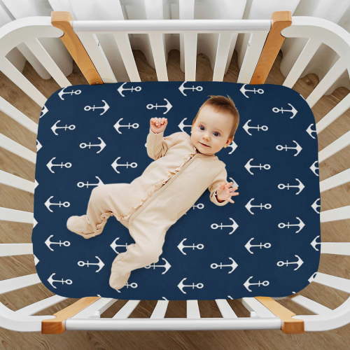 Wobogo Ship Anchor Baby Crib Sheets Super Soft Microfiber Playard Sheet Fitted Design for Maximum Comfort and Safety 52×28×9in