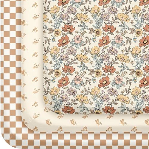 3 Pack Baby Crib Sheets for Boys Girls 52x28 Fitted Crib Sheet