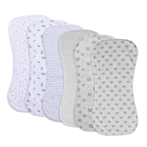 6 Pack Cotton Baby Burp Cloths Extra Absorbent Soft for Baby Boys and Girls