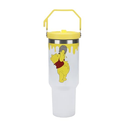 Bioworld Winnie The Pooh Honey Drip 40 Oz White Stainless Steel Water Bottle