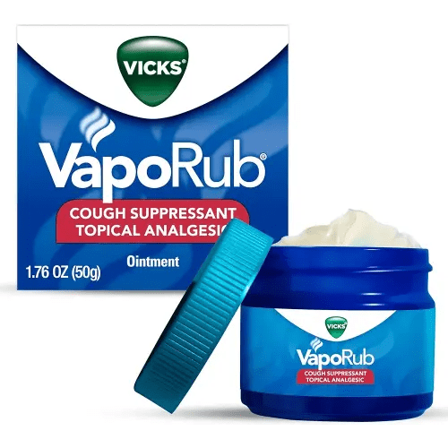Vicks VapoRub, Original, Cough Suppressant, Topical Chest Rub & Analgesic Ointment, Medicated Vicks Vapors, Relief from Cough Due to Cold, Aches & Pains, 1.76oz