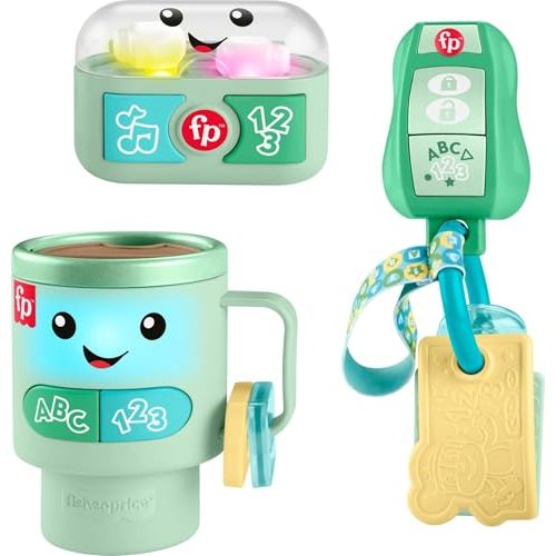 Fisher-Price Laugh & Learn Ready to Go Gift Set | 3 Electronic Baby Toys with Learning Activities, Pretend Play for Toddlers and Infants Ages 6+ Months (Amazon Exclusive)