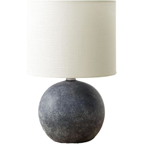 Monarch Specialties I 9850 Lighting, Table Lamp, 16" H, Grey Concrete, Ivory/Cream Shade