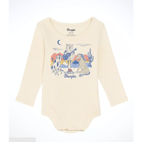 Baby Girl's Long Sleeve Graphic Knit Bodysuit | Girls GIRLS | Wrangler®
