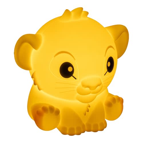 The Lion King Simba SquishyGlo Silicone Light, Officially Licensed Disney Lamp for Kids & Teens, Cordless & Rechargeable Bedroom Décor, Collectible Merchandise | Paladone