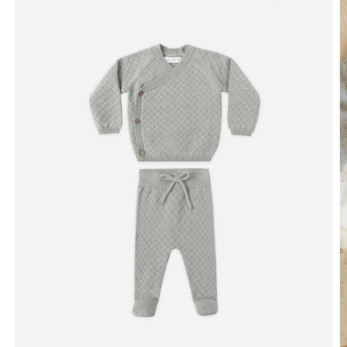 Knit Wrap Top + Pant Set || Steel Blue – Quincy Mae