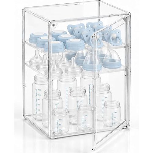 Baby Bottle Organizer for Countertop, Clear Acrylic 3-Tier Storage Box