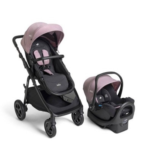 Joie Ginger DLX and Rue Travel System - Blush: Infant Car Seat Compatible, LATCH Compatible, Metal Frame, 26.67 lbs