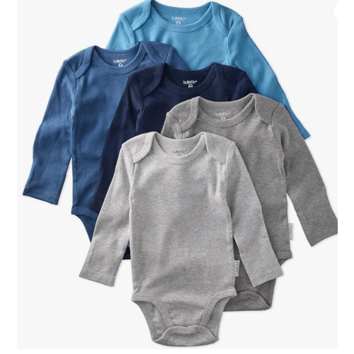 Butterblu Blake 5-Pack Long Sleeve Bodysuits 100% Organic Cotton Baby Clothes for Boys and Girls