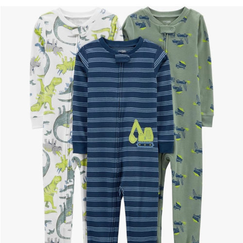 Simple Joys by Carter's baby-boys 3-pack Snug Fit Footless Cotton Pajamas