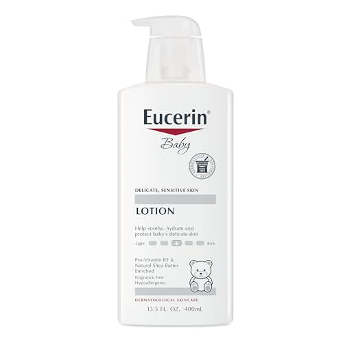 Eucerin Baby Body Lotion, Hypoallergenic and Fragrance Free Baby Lotion with Pro-Vitamin B5 and Shea Butter, 13.5 Fl Oz Bottle