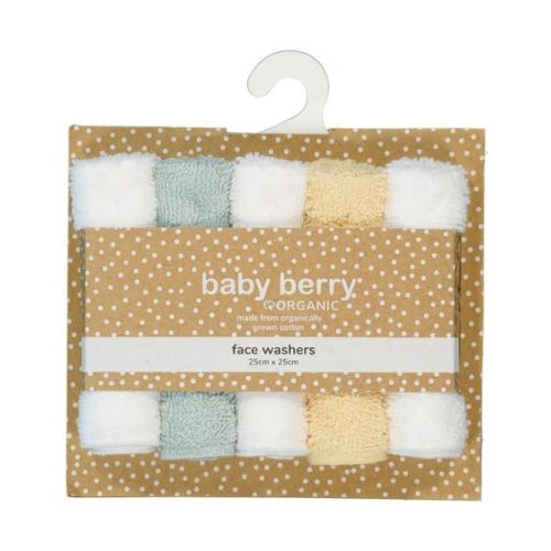 Light Grey Baby 5 Pack Face Washer Set | Best&Less™ Online