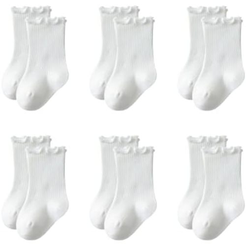 Baby,Toddler Girls Ruffle Crew Socks,Cute Princess Dress Socks 0 M-5 T
