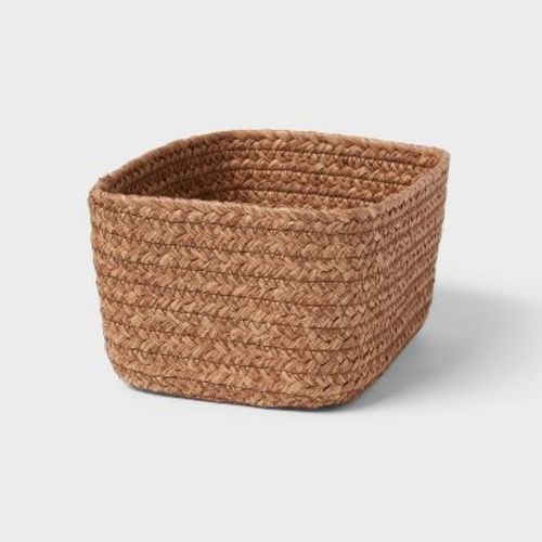 Small Natural Woven Basket Brown - Brightroom: Rectangle Storage, Paper Material, 4"x8"x6"