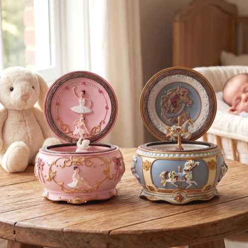 Engraved Carousel Music Box: Keepsake Gift with Ballerina