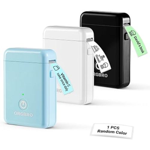 ORGBRO Label Maker Machine with Tape, X1 Bluetooth Mini Label Printer