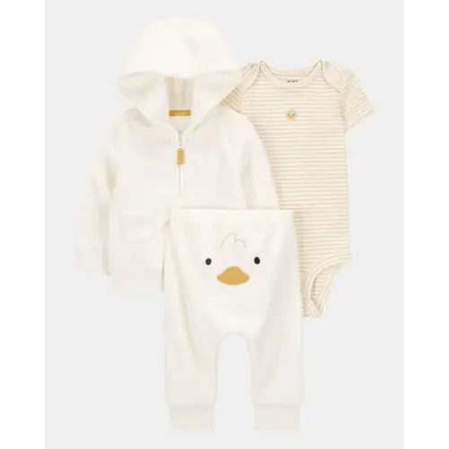 Baby 3-Piece Duck Little Cardigan Set - Ivory | Carter's