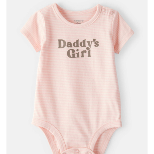 Baby Girl 'Daddy's Girl' Short-Sleeve Graphic Bodysuit - Pink | Carter's