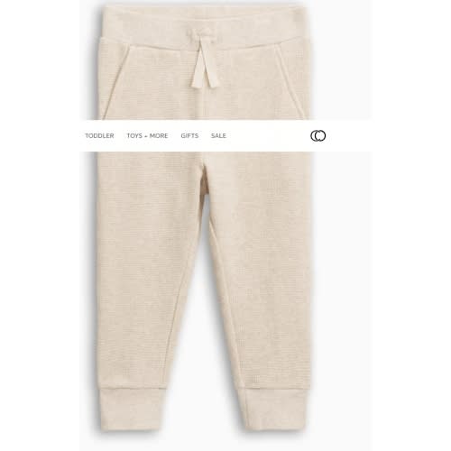 6-12 Month Cotton Nelson Waffle Knit Jogger