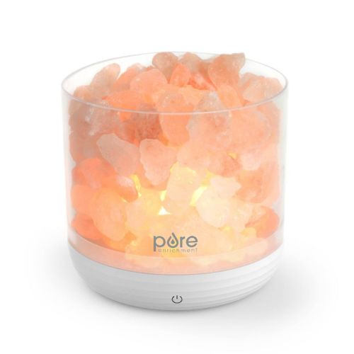 USB Salt Lamp - Pure Enrichment: Mood Lighting, Variable Brightness, Includes Power Cord & 2 Halogen Bulbs