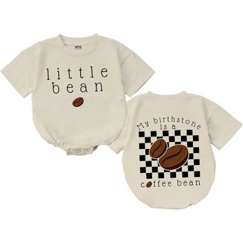 Little Bean Baby Outfit Funny Newborn Boy Girl Romper Sweatshirt Unisex Infant Bodysuit Shower Gift