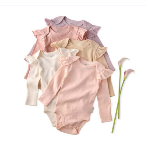 ASHLEY 5-Pack Long Sleeve Ruffle Bodysuits, Sorbet - butterblu | Maisonette 6-9months