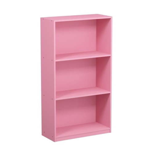 Basic 3-Tier Bookcase Storage Shelves - Pink