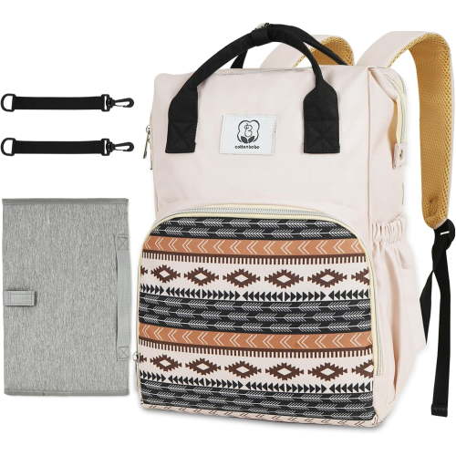 Western Diaper Bag with Changing Pad, Large Baby Bags Backpack with Stroller Straps & Insulated Pockets, Multifunction Waterproof Travel Diapers Back pack for Women & Man, Boho