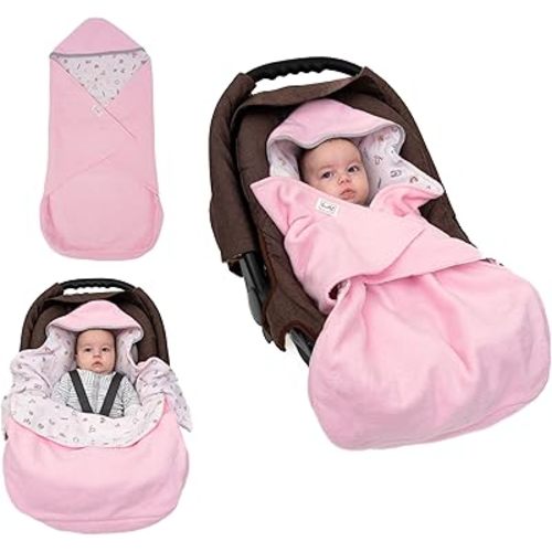 Car seat Blankets for Babies - Baby Footmuff - Carseat Swaddle Blanket - Stroller Bunting Bag for Infants - Baby Newborn Winter Gear (Rose)