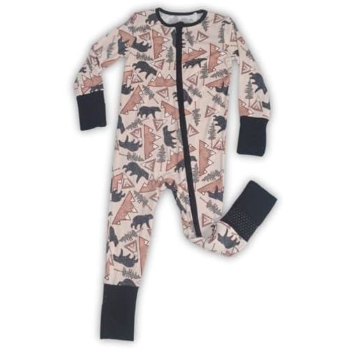 ITSY BITSY BOUTIQUE Viscose Bamboo Baby Pajamas - Boys and Girls Footie Sleeper Convertible 2-Way Zipper Sleeper