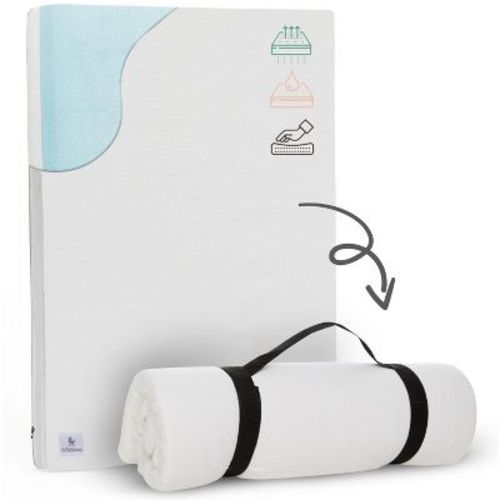 Babylicious Waterproof Pack N Play Mattress Topper Soft Memory Foam, Roll-Up Design, Breathable and Travel-Friendly– Twin Size (38" x 26")