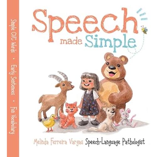 Speech Made Simple: Children's Early Speech and Language Development Board Book, Created by a speech therapist, CVC words, sentences, fun vocabulary
