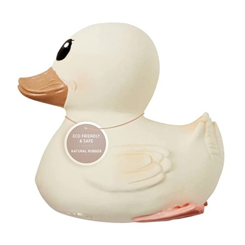 HEVEA Kawan Mini Rubber Duck - 100% Natural Rubber Baby Bath Toy - Eco Friendly, Perfect for Playing, Teething, and Bathing - Mold Free Bath Toys - Marshmallow White - Marshmallow White - Mini