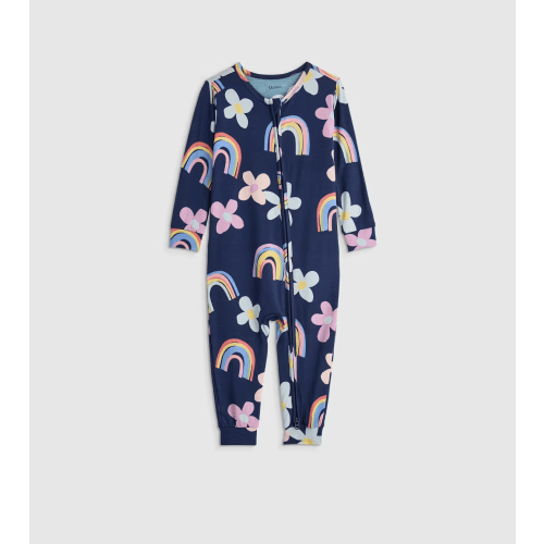 Quince Bamboo One Piece Pajama in Rainbow Garden (0-3 Mos.)
