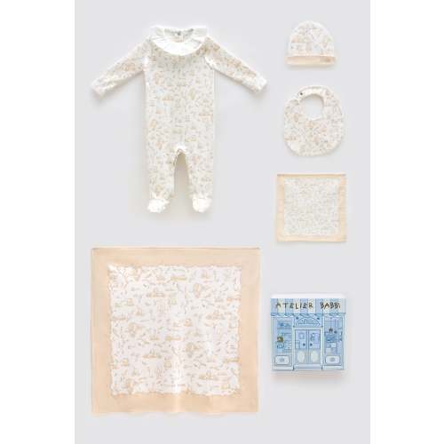 5-Piece Newborn Set | Toile De Jouy/Beige