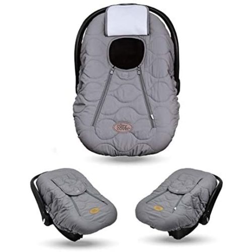 Cozy Cover Infant Car Seat Cover (Gray Quilt) - The Industry Leading Infant Carrier Cover Trusted by Over 6 Million Moms Worldwide for Keeping Your Baby Cozy & Warm