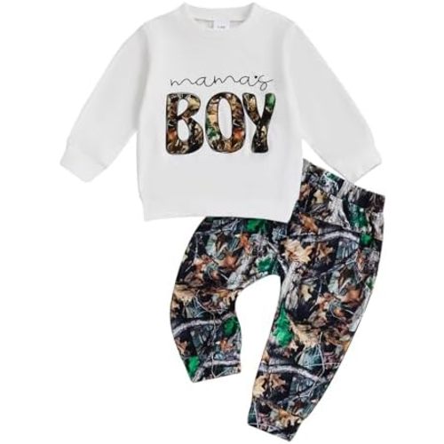 Toddler Baby Boy Fall Winter Clothes Crewneck Sweatshirt Long Sleeve Trucks Shirt and Pants Cute Boys Outfits