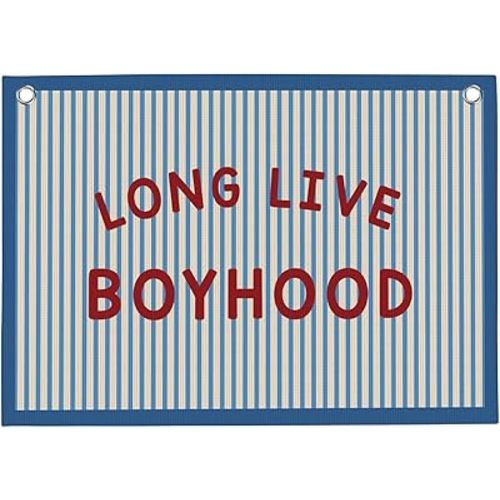 Long Live Boyhood Boys Room Playroom Wall Decor Vintage Sports Decor for Nursery Playroom Kids Bedroom Dorm Toddler Decorations 22x28 Inch