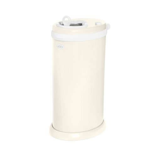Ubbi Stainless Steel Diaper Pail, No Special Bag, Odor-Locking, Matte Ivory