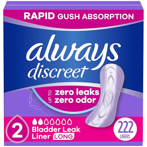 Always Discreet 2-Drop Liners, 2, Very Light, Long Length, 222 CT