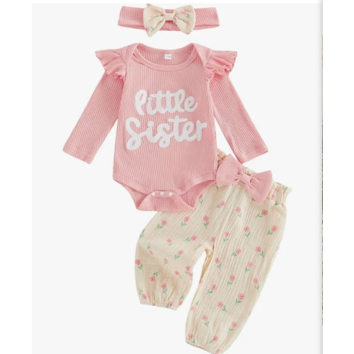 Newborn Baby Girl Fall Outfit Set Romper Pants Infant Clothes